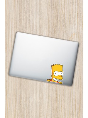 Quart Aksesuar 11 x 9,5 cm Bart Simpson Sticker Araba Laptop Oto Motor Sticker