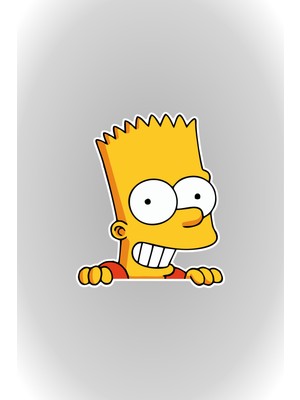 Quart Aksesuar 11 x 9,5 cm Bart Simpson Sticker Araba Laptop Oto Motor Sticker