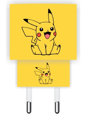 Quart Aksesuar Iphone 20W Şarj Aleti Kaplaması Pikachu Şarj Aleti Sticker