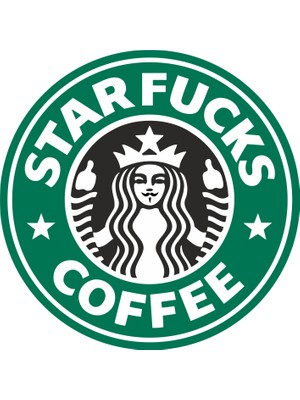 Quart Aksesuar 8x8 cm Starfucks Coffee Sticker Araba Laptop Oto Motor Sticker