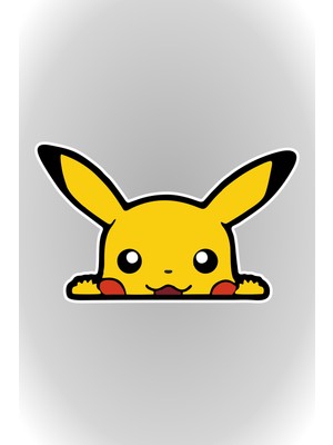 Quart Aksesuar 14 x 8,5 cm Pokemon Pikachu Sticker Araba Laptop Oto Motor Sticker