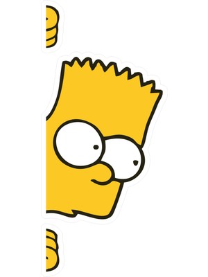 Quart Aksesuar 12X5,5 cm Bart Simpson Sticker Araba Laptop Oto Motor Sticker