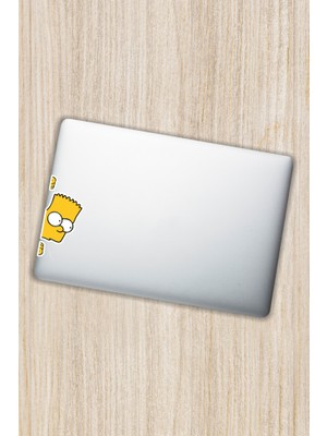 Quart Aksesuar 12X5,5 cm Bart Simpson Sticker Araba Laptop Oto Motor Sticker