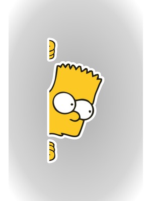 Quart Aksesuar 12X5,5 cm Bart Simpson Sticker Araba Laptop Oto Motor Sticker