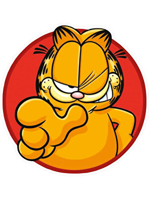 Quart Aksesuar 11 x 11 cm Garfield Kedi Sticker Araba Laptop Oto Motor Sticker