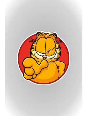 Quart Aksesuar 11 x 11 cm Garfield Kedi Sticker Araba Laptop Oto Motor Sticker