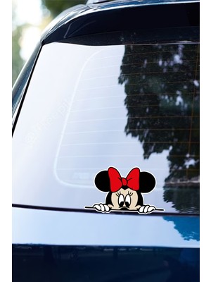 Quart Aksesuar 14 x 8 cm Minnie Mouse Sticker Araba Laptop Oto Motor Sticker