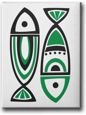 Desenlio Renkli Balık Canvas Tablo