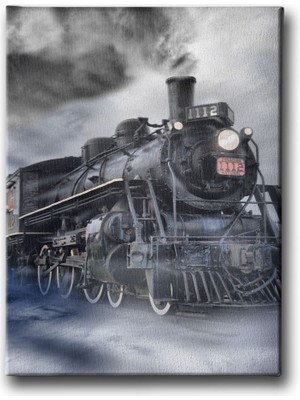 Desenlio Kara Tren Canvas Tablo