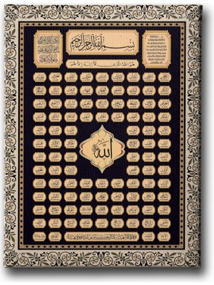 Desenlio Esma-Ül Hüsna Motifli Tablo