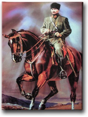 Desenlio Atlı Atatürk Kanvas Tablo