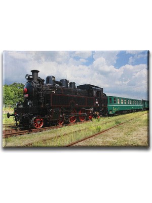 Desenlio Kara Tren Canvas Tablo