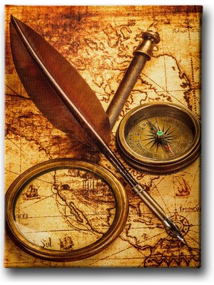 Desenlio Hazine Haritası Canvas Tablo