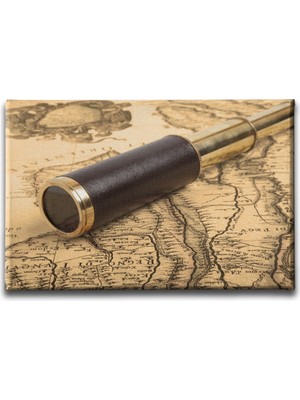 Desenlio Dürbün ve Harita Canvas Tablo
