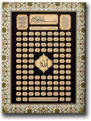 Desenlio Esma-Ül Hüsna Motifli Tablo