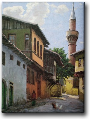 Desenlio Sokak Yağlı Boya Kanvas Tablo