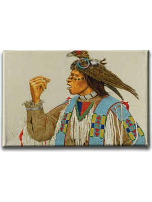 Desenlio Kızılderili Erkek Portresi  Canvas Tablo