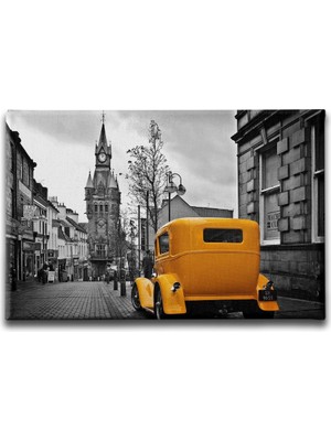 Desenlio Klasik Araba Sokak Canvas Tablo