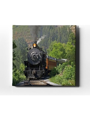 Desenlio Kara Tren Canvas Tablo