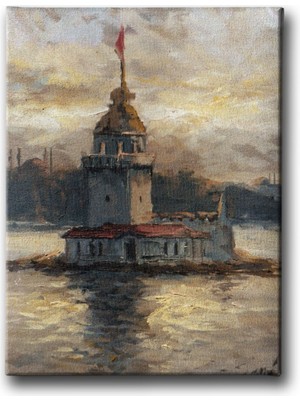 Desenlio Kız Kulesi Yağlı Boya Kanvas Tablo