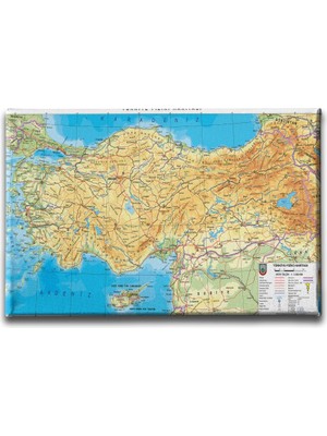Desenlio Türkiye Fiziki Haritası Canvas Tablo