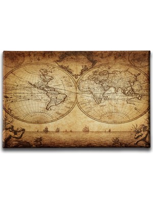 Desenlio Dünya Haritası Canvas Tablo