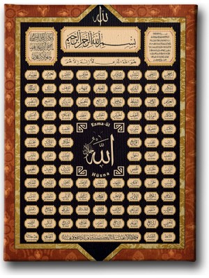 Desenlio Esma-Ül Hüsna Motifli Tablo