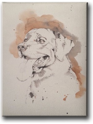 Desenlio Köpek Kanvas Tablo