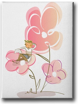 Desenlio Çocuk Çiçekli Kanvas Tablo