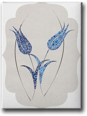 Desenlio Motifli Laleli Canvas Tablo