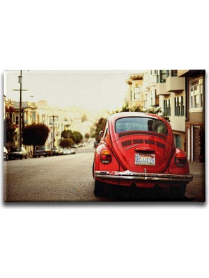 Desenlio Kırmızı Vosvos Canvas Tablo