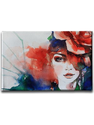 Desenlio Kadın Portresi Sulu Boya Tablo