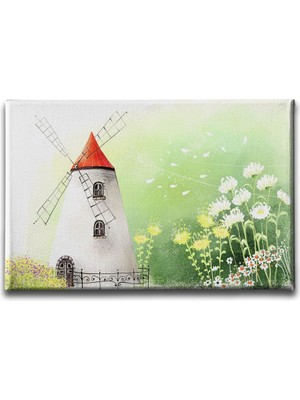 Desenlio Değirmen Sulu Boya Tablo