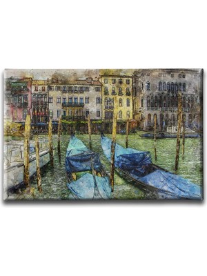 Desenlio Kıyı Sulu Boya Tablo