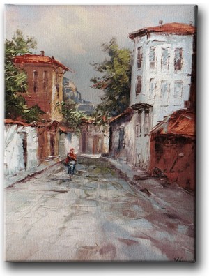 Desenlio Sokak Yağlı Boya Kanvas Tablo