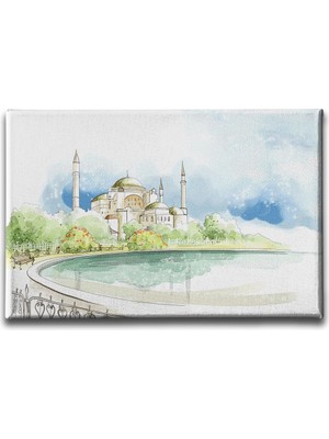 Desenlio Ayasofya Sulu Boya Tablo