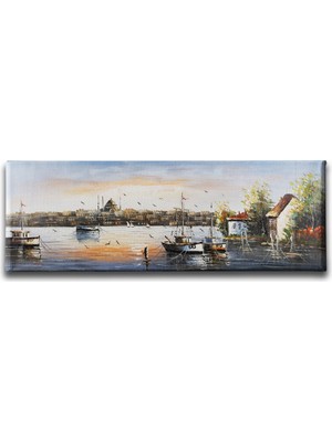 Desenlio Istanbul Manzara Panoramik Kanvas Tablo