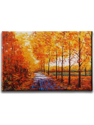 Desenlio Sonbahar Yağlı Boya Kanvas Tablo