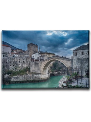 Desenlio Mostar Köprüsü Kanvas Tablo