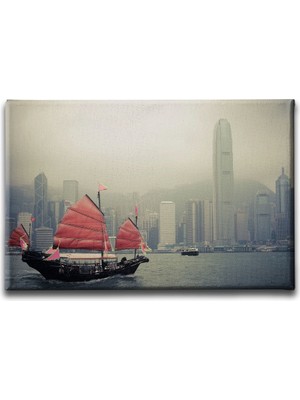 Desenlio Hong Kong Limanı Canvas Tablo