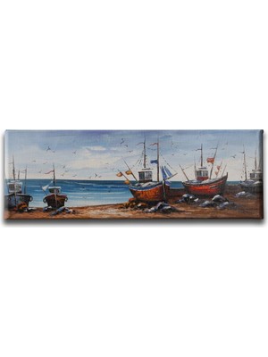 Desenlio Kıyı Panoramik Kanvas Tablo