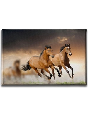 Desenlio Atlar Kanvas Tablo