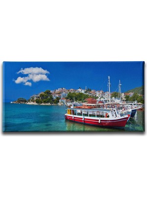 Desenlio Sahil Panoramik Kanvas Tablo