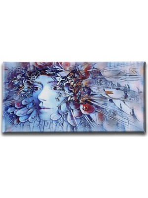 Desenlio Woman Panoramik Kanvas Tablo