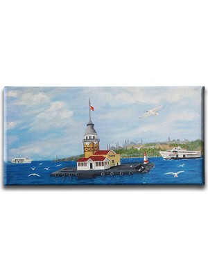 Desenlio Kız Kulesi Panoramik Kanvas Tablo