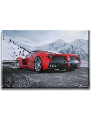 Desenlio Kırmızı Ferrari Canvas Tablo