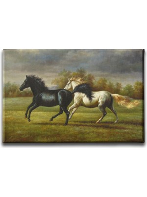 Desenlio Atlar Kanvas Tablo