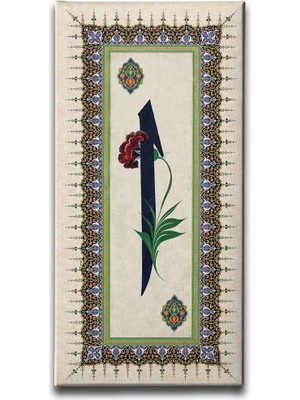 Desenlio Karanfilli Motifli Elif Kanvas Tablo