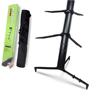 KS-20BK Black Profesyonel Ultimate Org Standı Sehpası Çift Katlı Çantalı