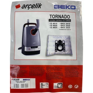 S 4910,S 4920,S 4925,S 4940 Tornado Orjinal Elektrikli Süpürge Toz Torbası (5 Adet)